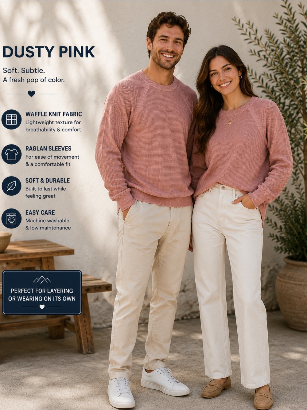 J. Crew Men’s Crewneck Sweater in Dusty Pink